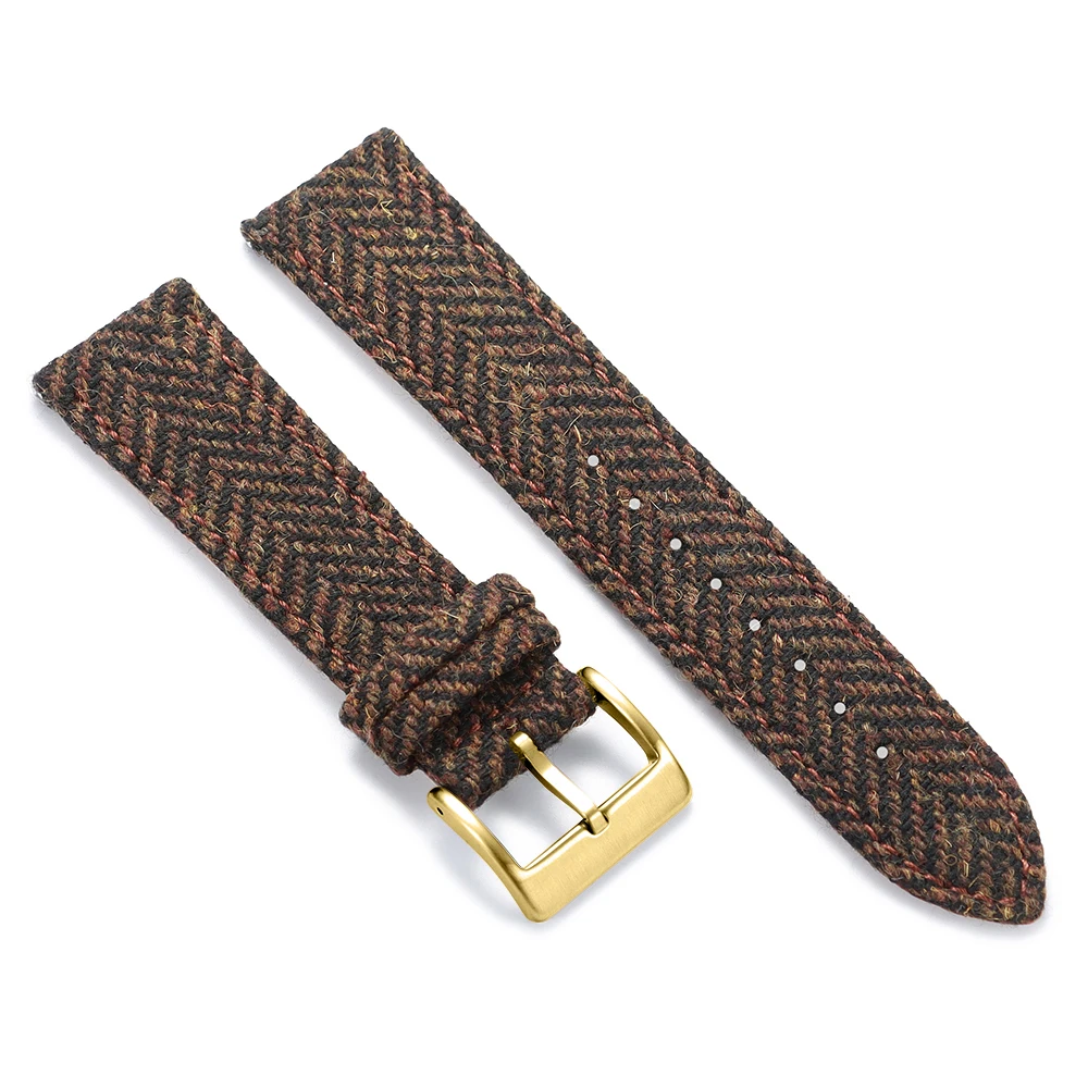 Vintage-Armband aus echtem Leder, Tweed-Nylon, 18 mm, 20 mm, 22 mm, Schnellverschluss-Webarmband für Omega für Seiko Smartwatch-Uhrenarmband