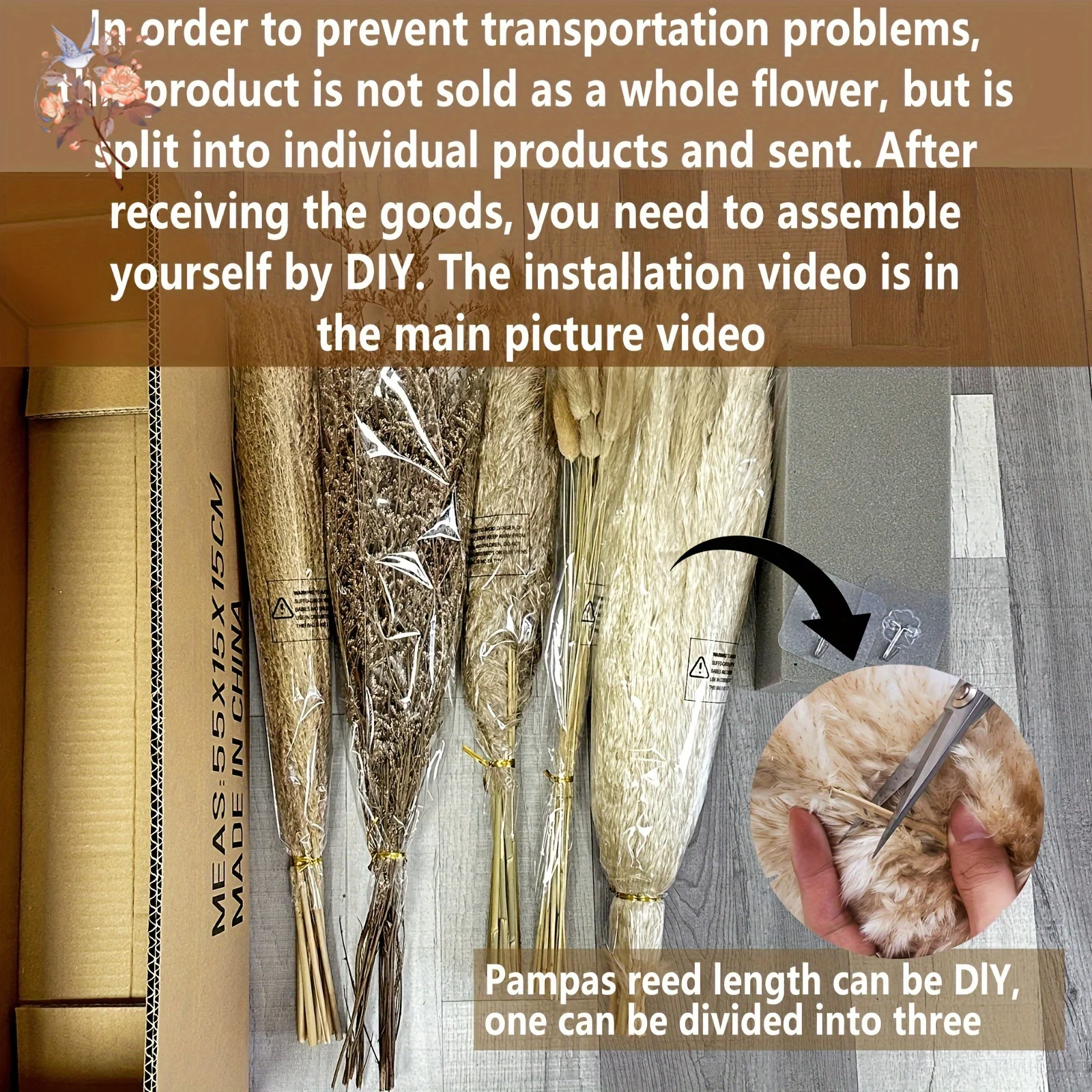 رقيق بامباس العشب المجففة زهرة DIY بها بنفسك ترتيب للمنزل حفلات الزفاف الأحداث ديكور الطابق الدائمة حديقة الحدث المخططين الزينة