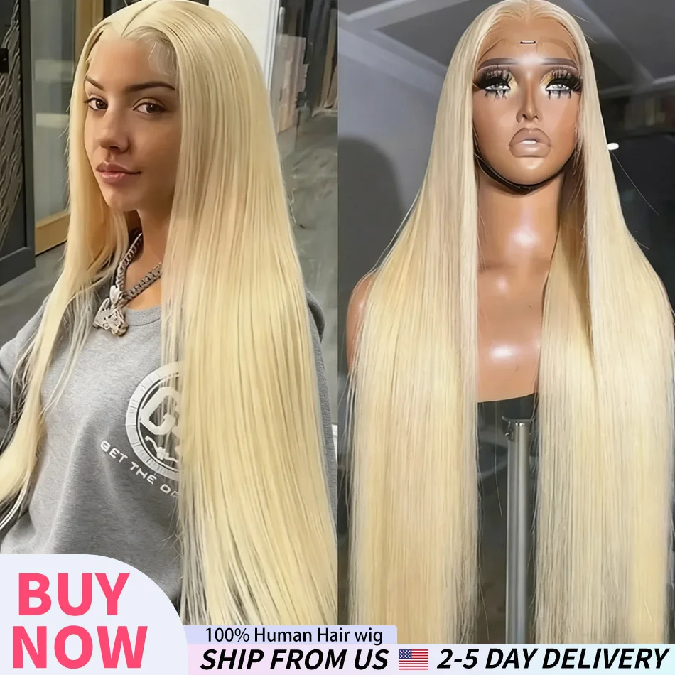 

Парик из 100% бразильских прямых человеческих волос, светлый 613, с кружевной передней частью 13x6 или 13x4, HD прозрачное кружево, плотность 220