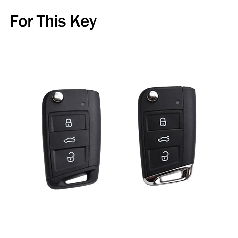 Zinc Alloy Silicone TPU Car Key Fob Case Cover For VW Polo Golf 7 MK7 CC Skoda Octavia Kodiaq Karoq Fabia Seat Ateca Leon Tiguan