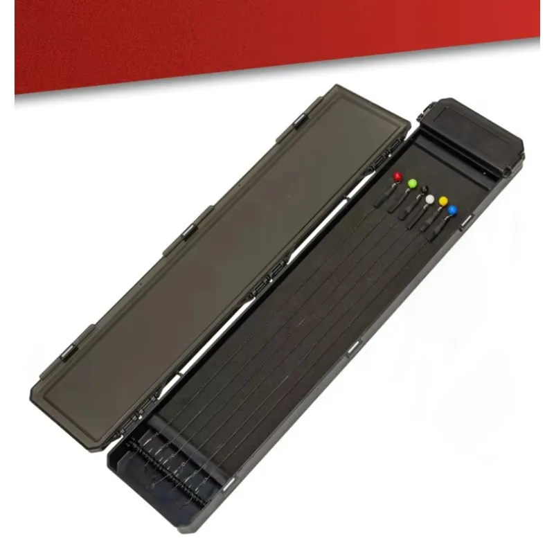 صندوق معدات صيد الأسماك المقاوم للماء، صندوق تخزين بخطاف الطعم على الوجهين، صندوق أدوات ملحقات سمك الشبوط #6