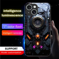 Machinery Eyes Design LED Calling Light Flash Phone Case Glitter Cover For iPhone 16 15 14 13 12 11 Pro Max XR XS Plus SE2020