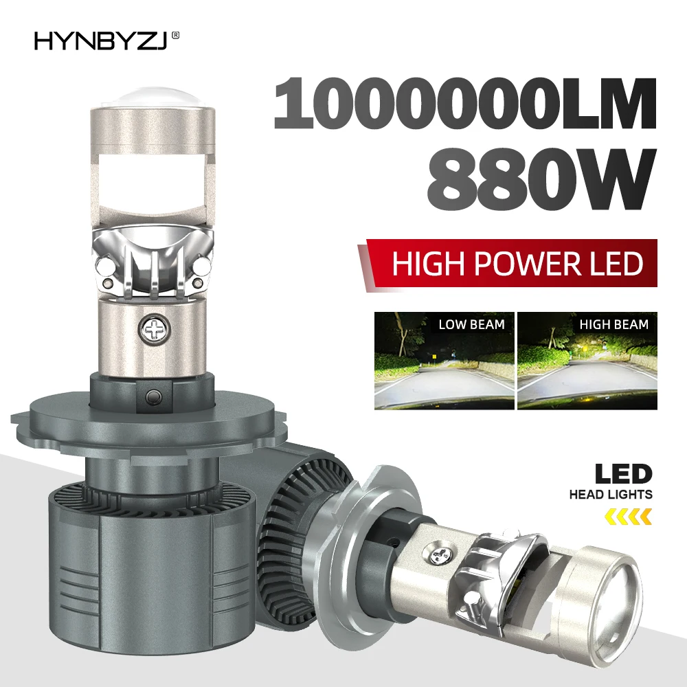 

HYNBYZJ H7 H4 Canbus Car Headlight Mini Lens H11 H8 9005 9006 HB3 HB4 LED Projector Bulb 6000K Auto Motorcycle Mini Lens