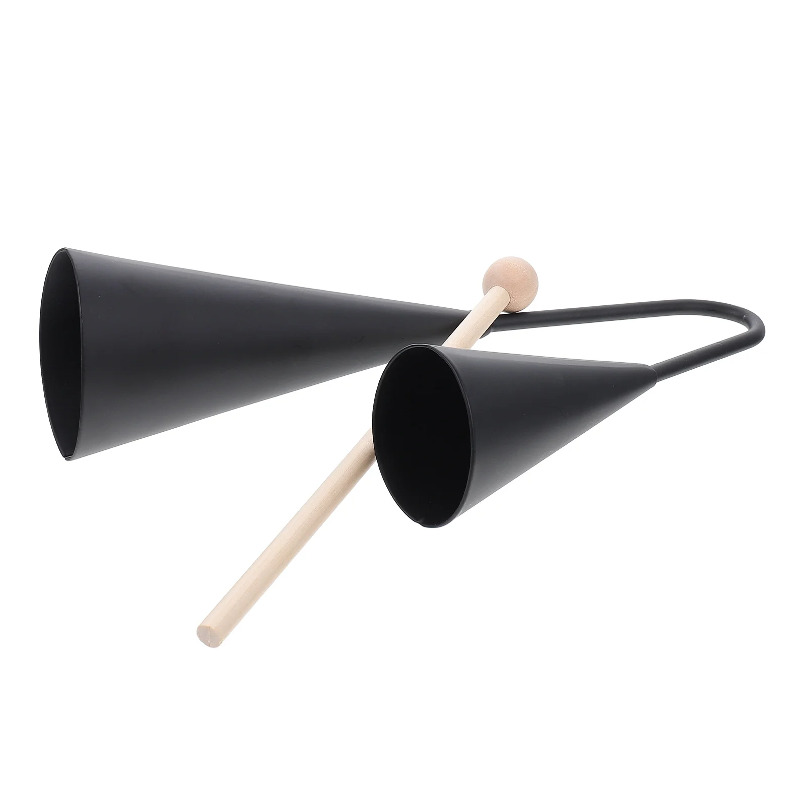 

Double Horn Musical Instrument Yoruba Percussion Samba Two Tone Bell Puzzle Attractive Wood Agogo with Wooden Stick