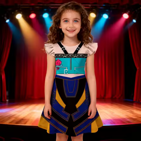 Kids hipPop Singer Dress fashion Clothes Cos Costume Girls Cartoon Carnival performance Dresses Children Girl Dress Xmas Party