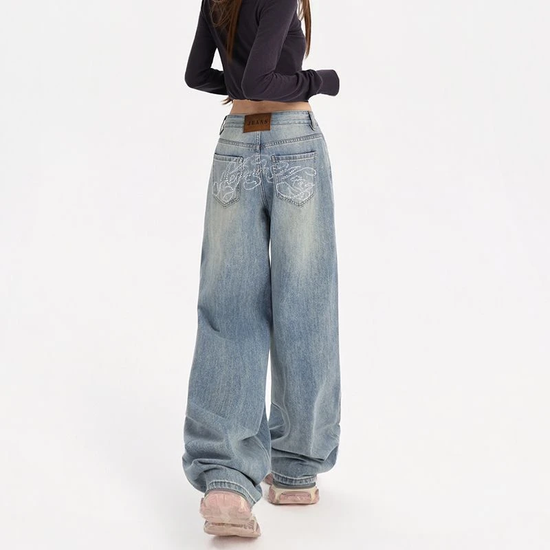 ZHISILAO Vintage Casual Tapered Jeans Loose Y2k Light Blue High Waist Denim Pants Streetwear 2025 Autumn Winter