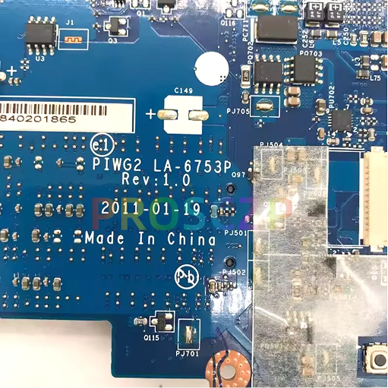 

PIGW2 LA-6753P For LENOVO Ideapad G570 HM65 HD6370 Notebook Mainboard HM65 216-0774207 DDR3 Laptop Motherboard