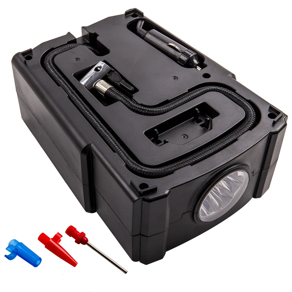 

Электрический портативный автомобильный компрессор для подкачки шин 12В DC, 150 PSI