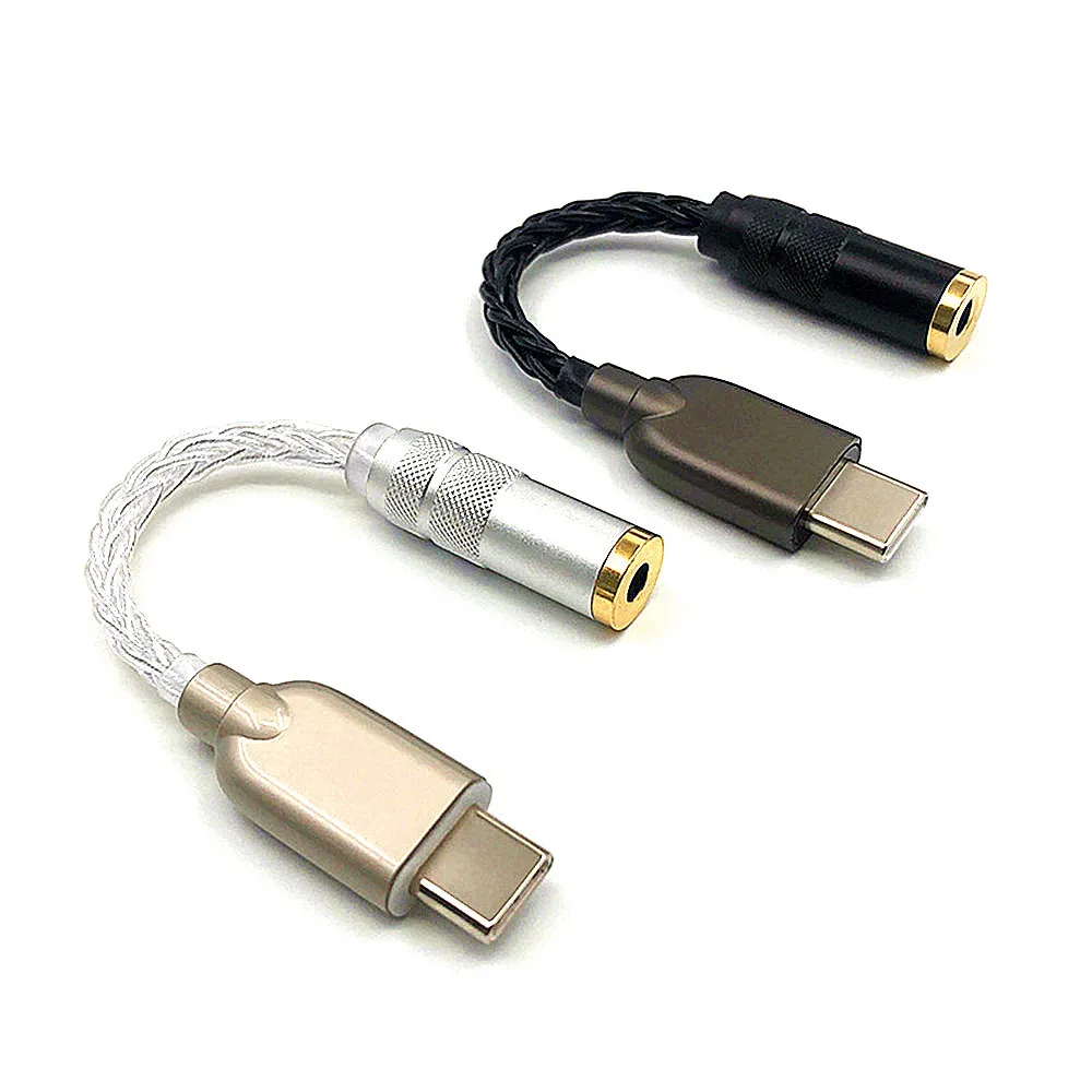 RealTek ALC5686 USB Type C Headphone Amp with 2.5/3.5/4.4mm Output 32bit/384kHz For Android Windows10 Audio Decoding DAC Cable