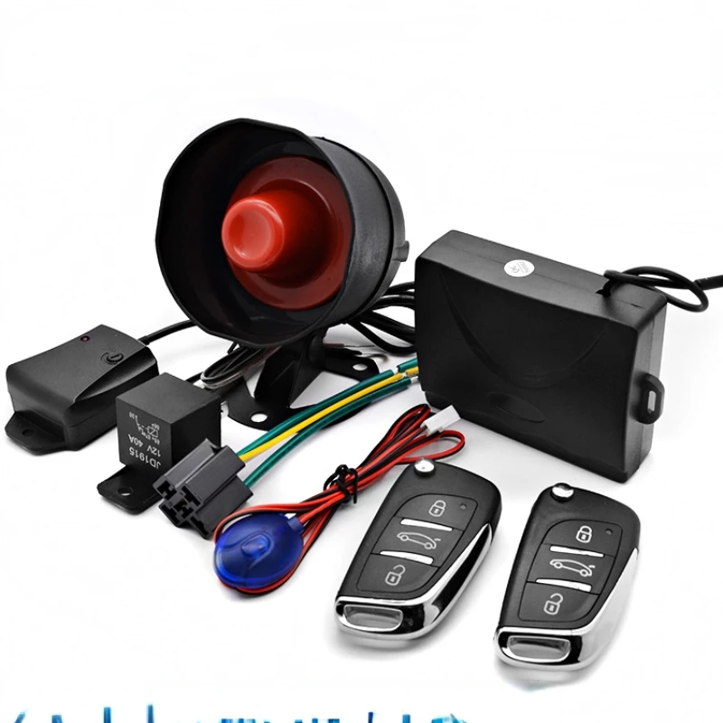 

Car anti-theft alarm, remote control, central locking function, one-way anti-theft device, 12V universal car lock