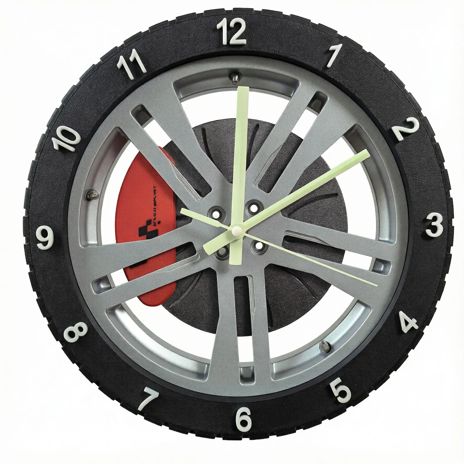 3D Car Wheel Rim Tire Brake Disc Wall Clock for Garage Car Workshop Racing Tire Decorative Wall Clock Repairman Mechanic Gift