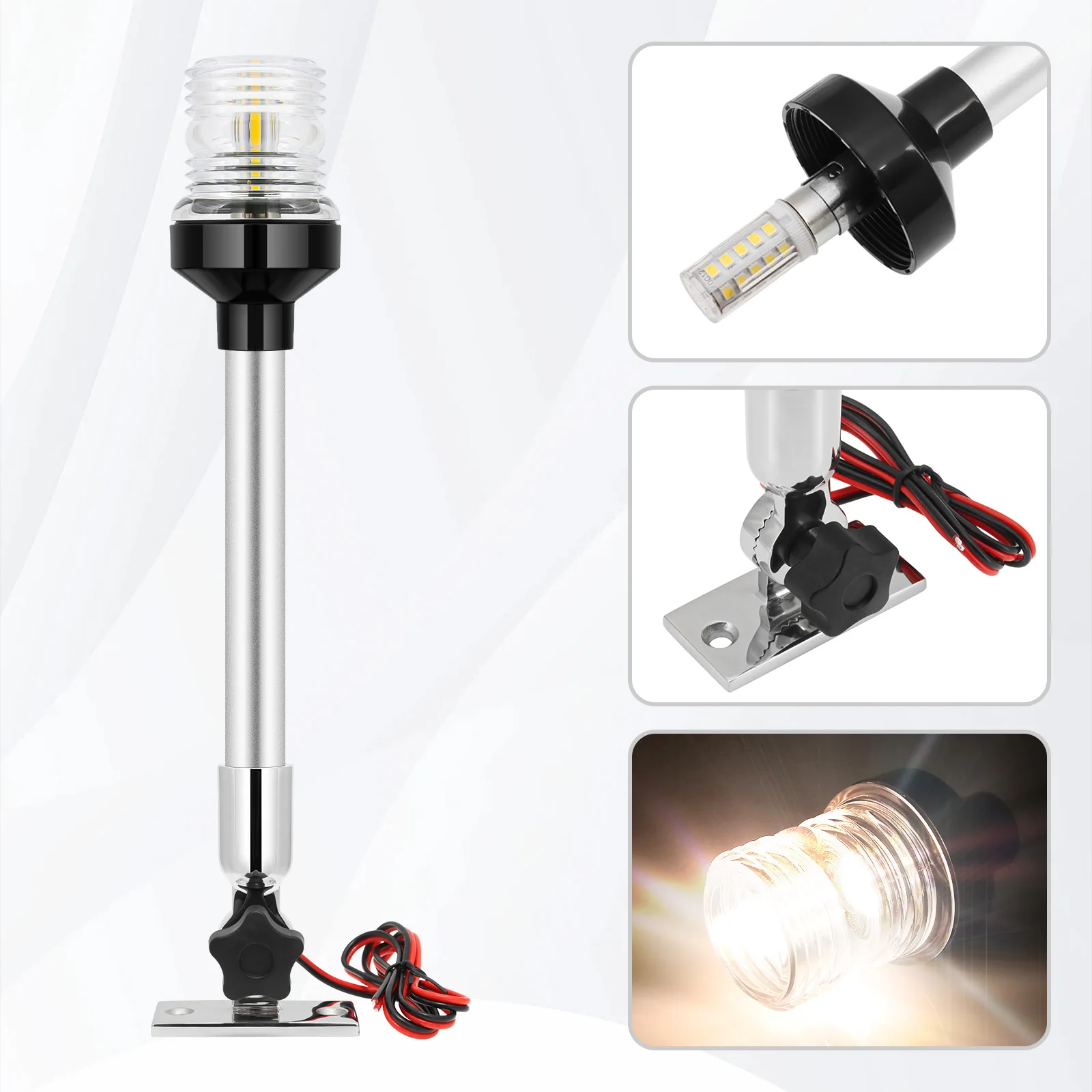 12V 24V Segelsignalleuchte Bootsnavigationslicht Klappbar 360 Grad LED für Yacht Marine Ankerlicht Bootszubehör – Detail 26