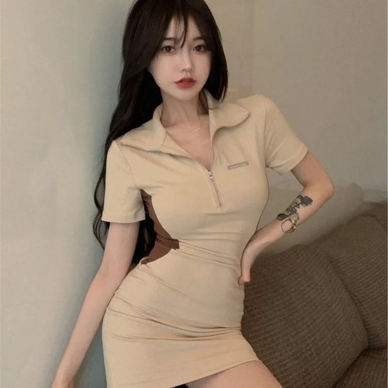 Polo Party Shirt Dresses for Women 2024 Bodycon Cotton Prom Elegant Summer Sexy Dress Woman Mini Sexy Sklinky Short Long Sleeve