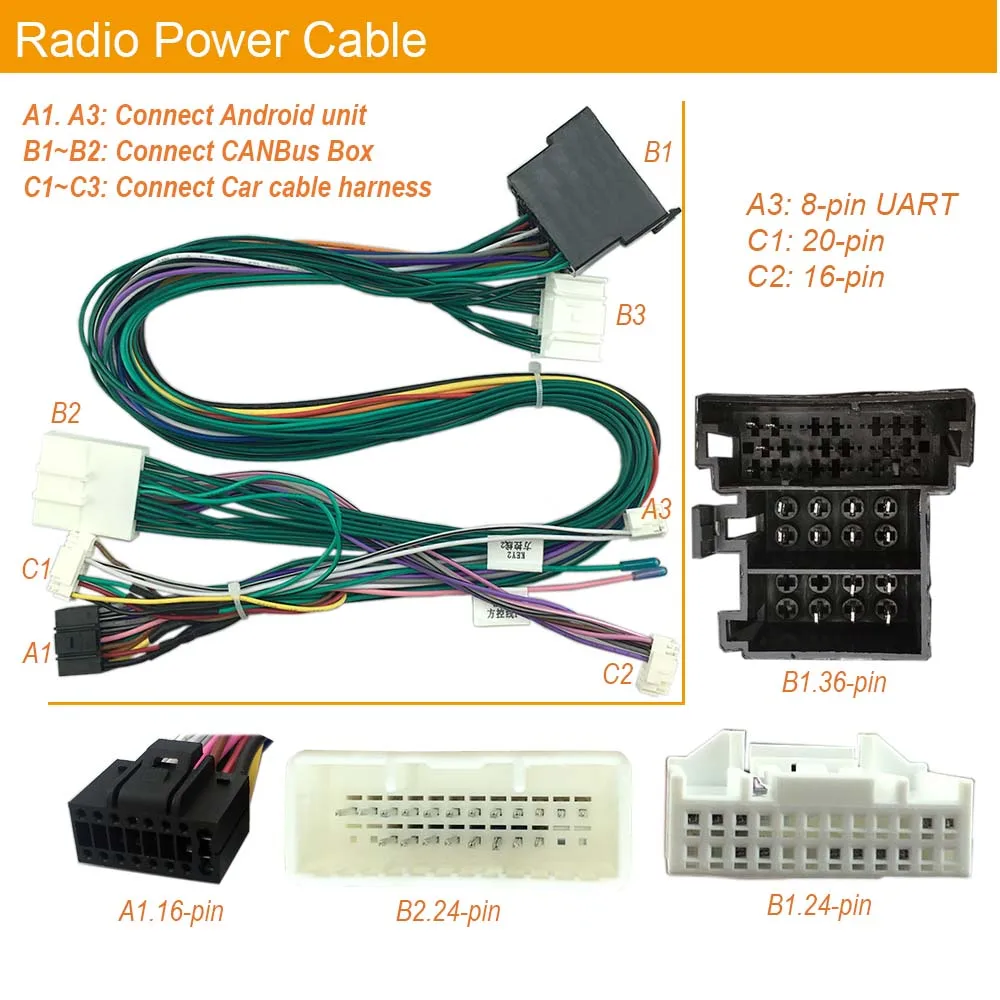 Car Radio Cable with CANBus Box Power Wiring Harness Connector Adapter for RENAULT Clio 3 Android Head Unit Multimedia Player