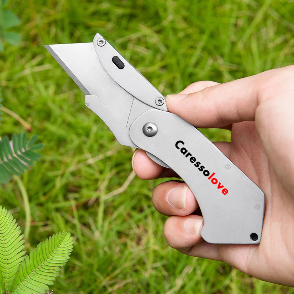 Portable Folded Utility Knife Stainless Steel DIY Stationery Pocket Knife Sharp Box Cutter Jackknife Survival Camping Equipment