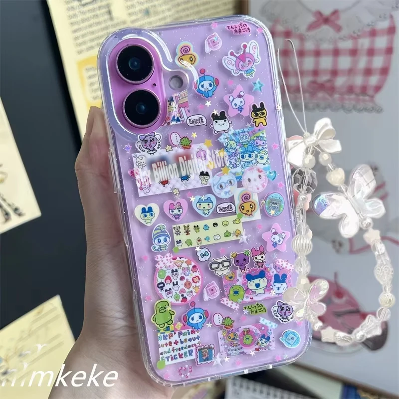 Ins الكورية جميل الكرتون Kawaii الساطع قضية الهاتف آيفون 17 16 15 14 13 12 11 برو ماكس Xr Xs ماكس 7 زائد Y2K لينة الغطاء الخلفي