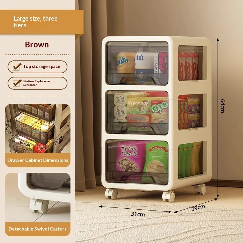 Living Room Cabinet Rolling Plastic Drawer Storage Cabinet  Dresser Slim Gap Bathroom Organizer Snack Toy Chest Furniture