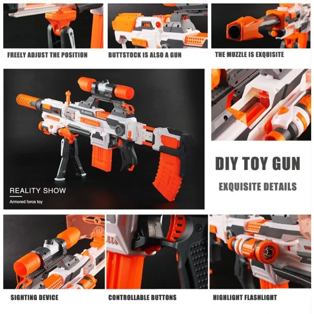Nrefstoy arma peças modificadas para nerf n-strike elite série silenciador cauda estoque lanterna universal brinquedo arma acessórios