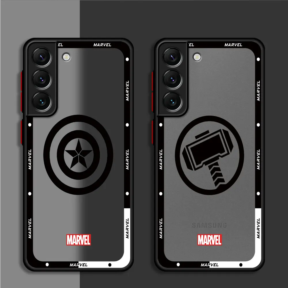 Marvel Hero Logo Case for Samsung Galaxy S9 S23 FE S10 Plus S23 Ultra S22 S21 S20 FE S24 Plus S21 Note 20 TPU Armor Cover