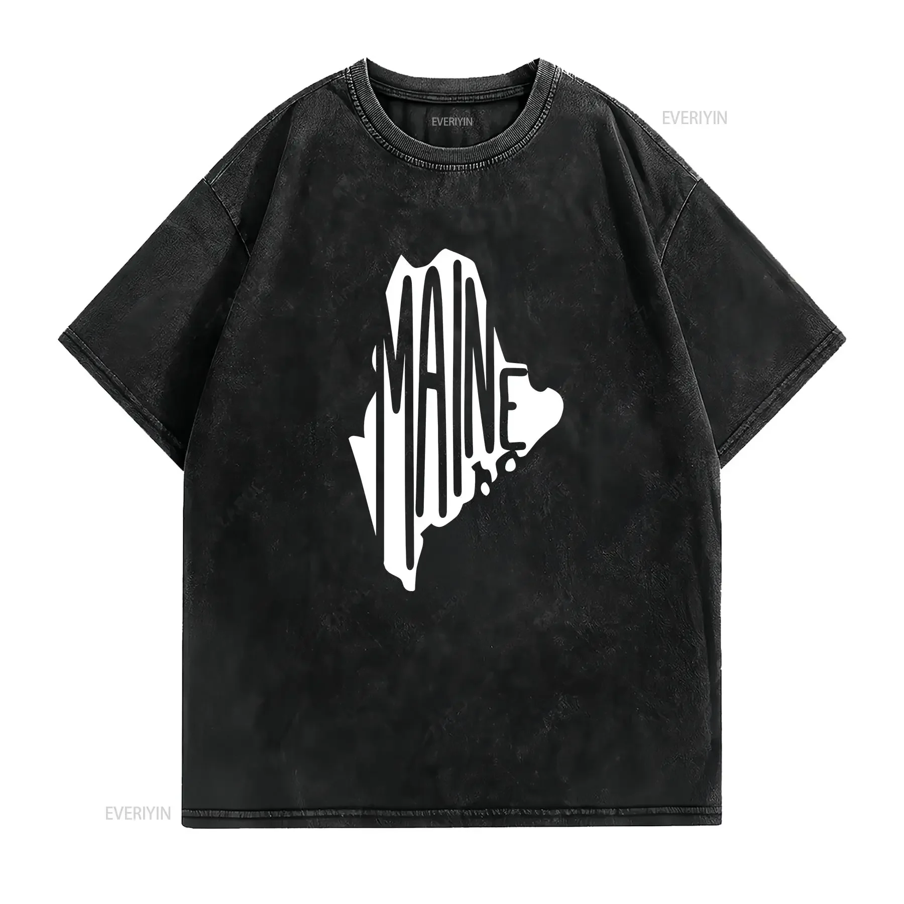 Maine State T Shirt Map Travel s Apparel Clothing SweaT Lover Mom  vintage Washed graphic designer clothes Versatile Casual