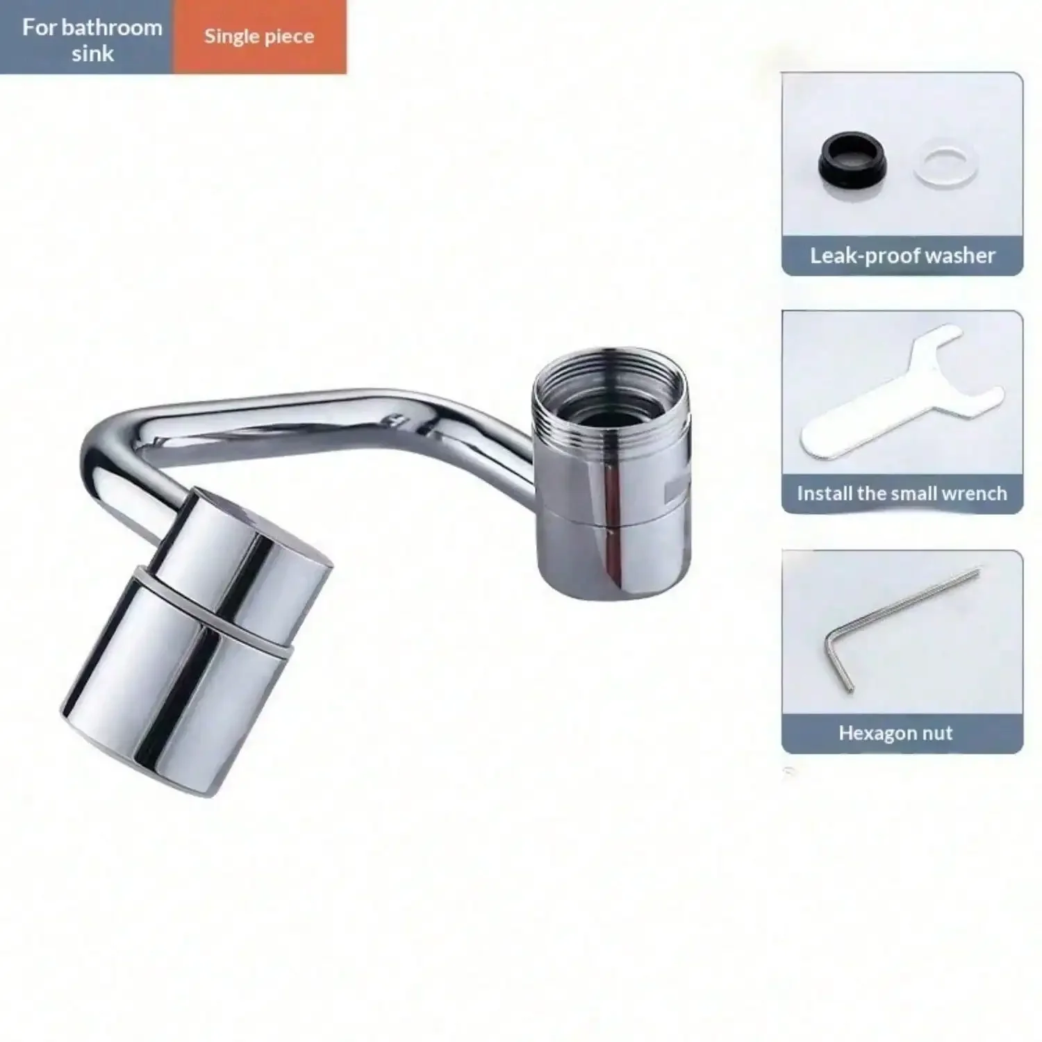 Patented 1080°Swivel Faucet-Extender Sink-Aerator - 2-Mode Splash Water Tap Extension, Kitchen Bathroom 360 Rotate Spray Attachment, Multifunctional Universal Robotic Arm -Wash Hand/Hair/Face