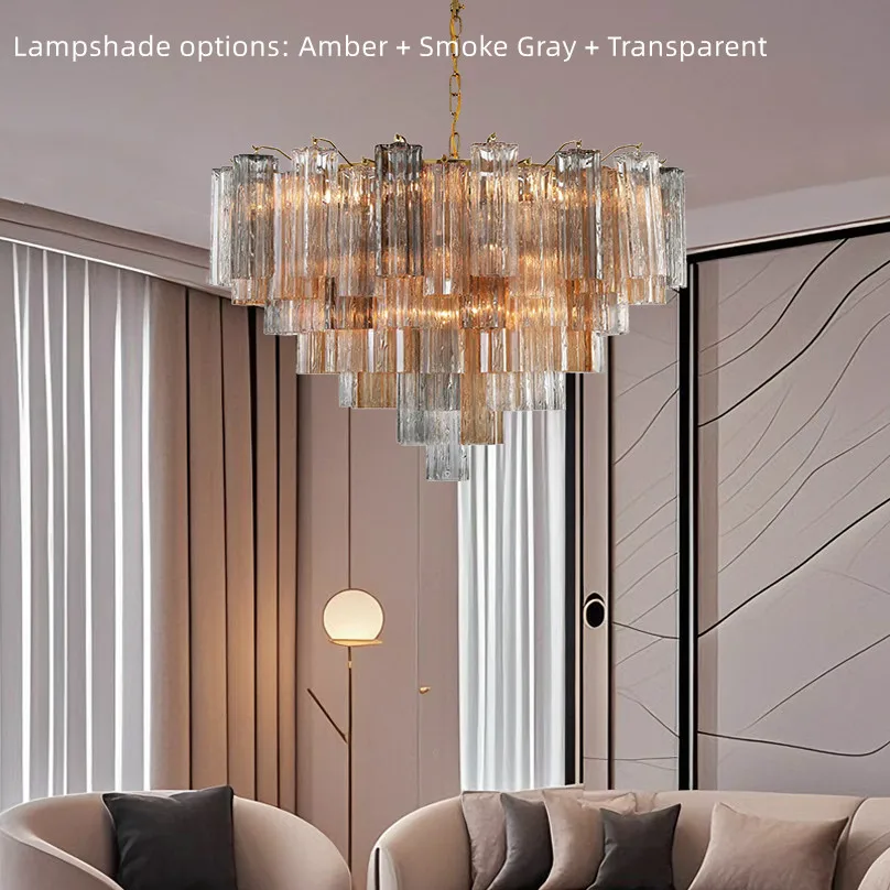 Modern chandelier featuring an organic layered shade design