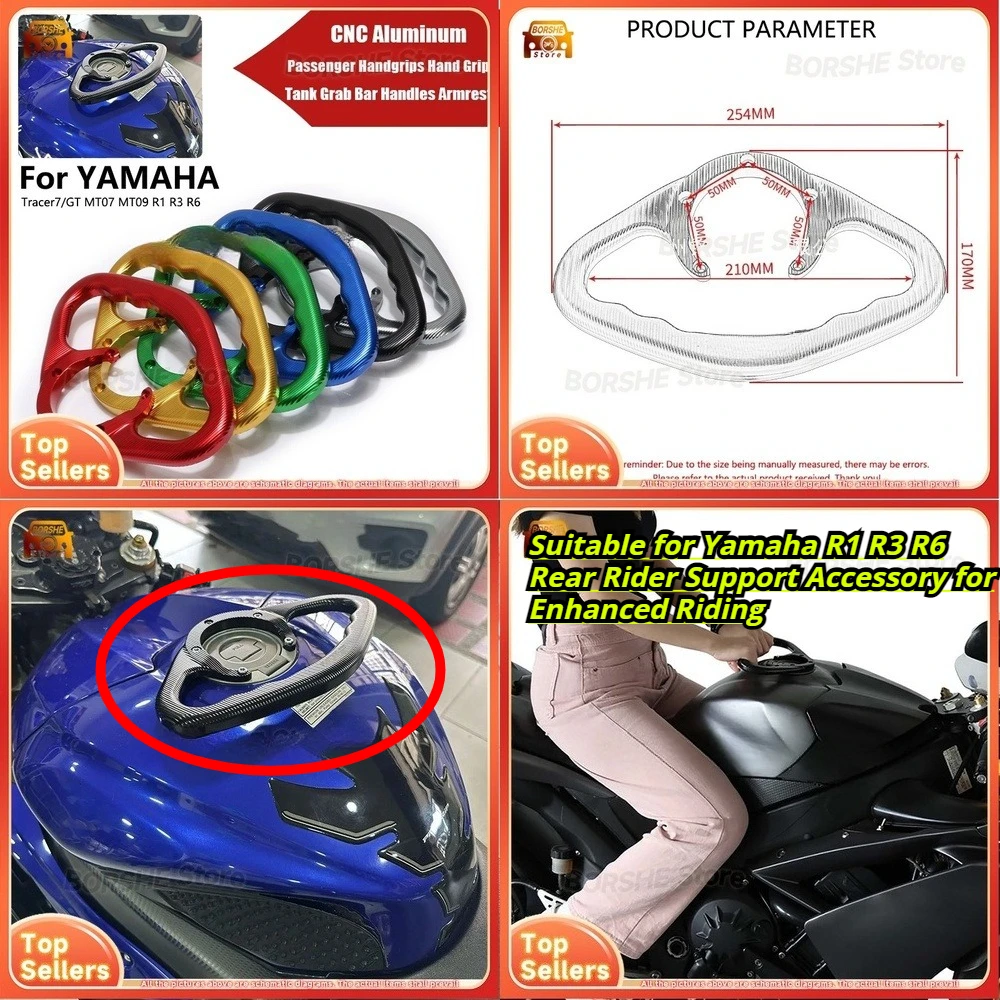 

2026 Motorcycle Passenger Tank Handlebar Grip Suitable for Yamaha R1 R3 R6 Rear Rider Support Accessory for Enhanced Riding