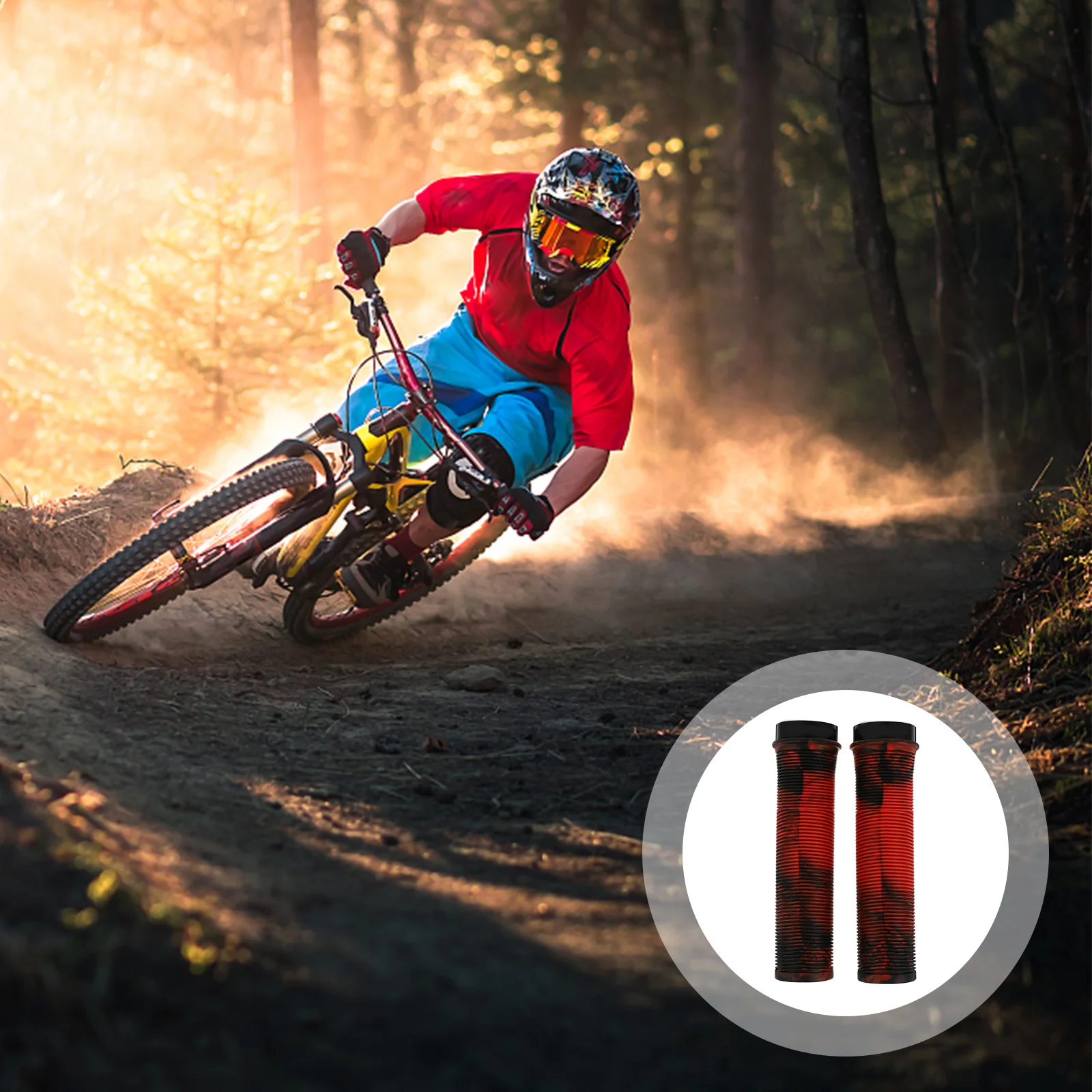 

1Pair Cycling Handlebar Cover Anti-Skid Shock Absorbing Durable Protective Grip Practical Use Bike Accessory