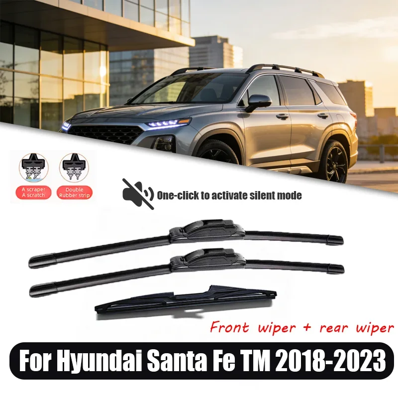 

26'+16'+12' for Hyundai Santa FeTM 2018-2023 2019 2020 2021 wiper front and rear wiper blades windshield window wiper
