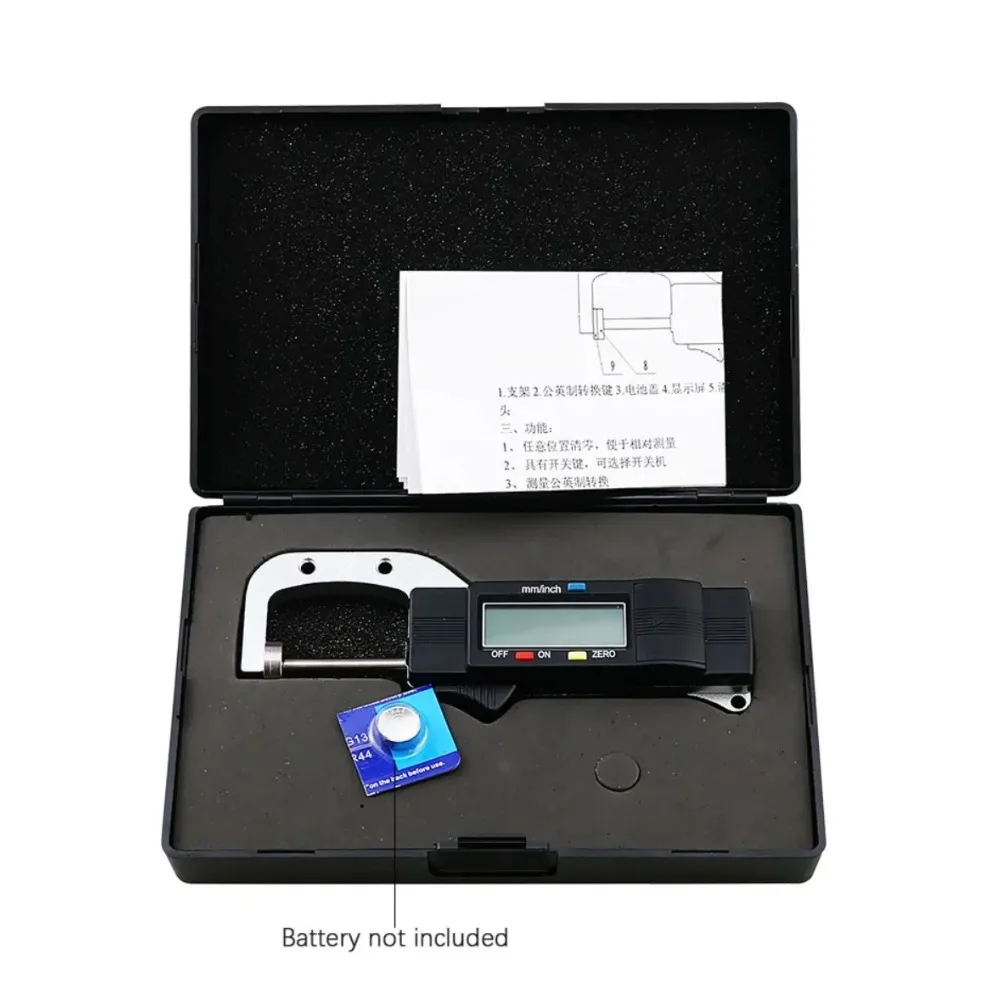 Digital Thickness Gauges Mini Portable Horizontal Electronic Thickness Meter Measurement Tool 0-25.4mm Caliper 0.01mm Resolution