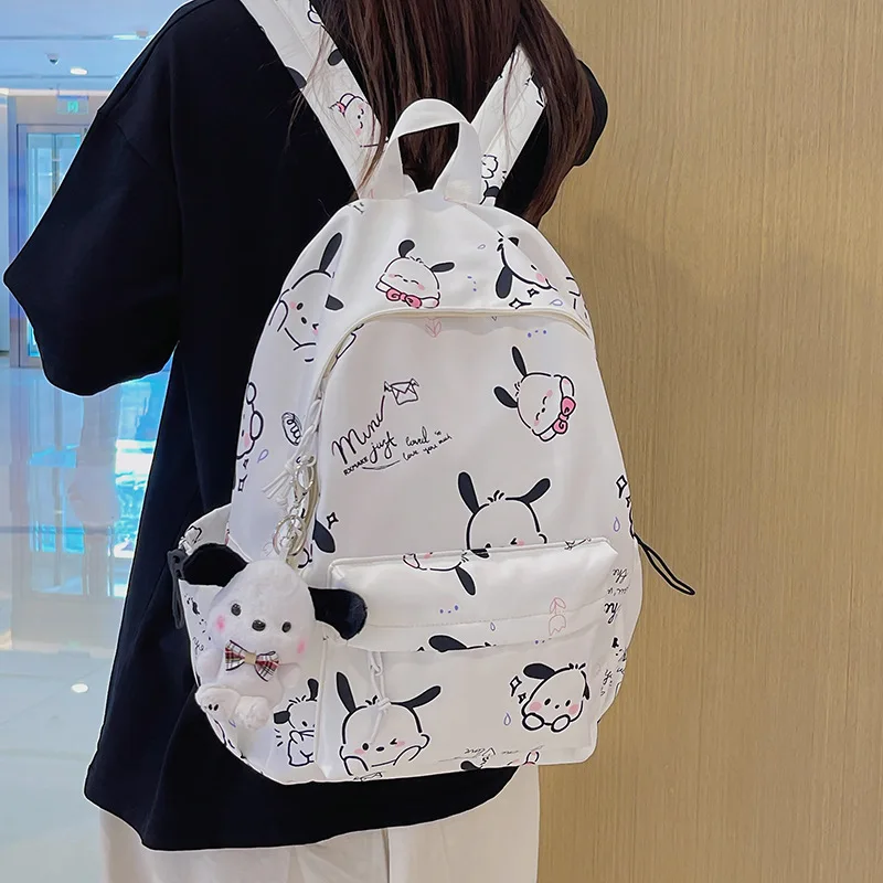 Sanrioe Pochacco Anime Cute Backpack Schoolbags Student Cartoon Travel Large Capacity Shoulder Bag Birthday Gift for Friend