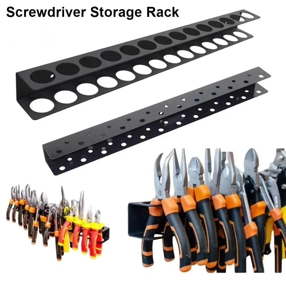 

Heavy Duty Screwdrivers Pliers Wall Rack Black 14/18/23 Holes Wall Mounted Pliers Holder Durable Wear-resistant