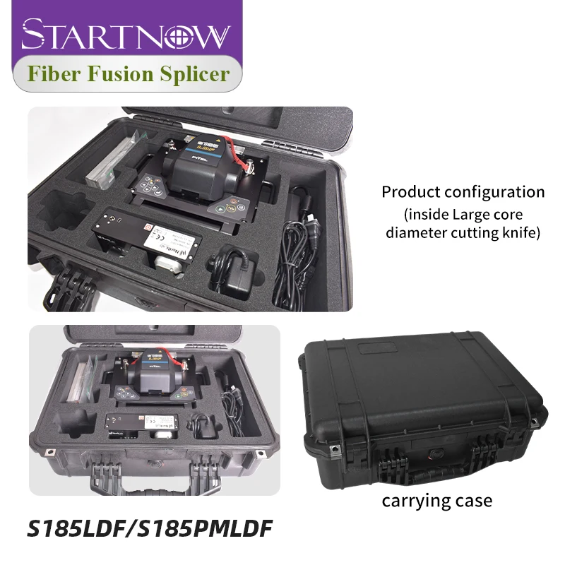 Startnow S185LDF/S-37 SM & MM عالية الفهرس انصهار الألياف البصرية المحمولة جهاز الربط فتحة 500um لحام الربط ماكينة الألياف