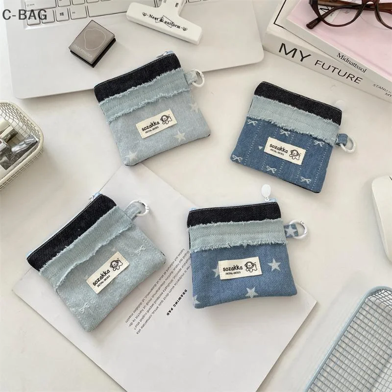 

Denim Coin Purse Card Holder Bank Card Storage Bag Card Holder Girls Mini Bag Women Gift Earphone Bag