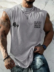 2023 Men's Muscle Slugger Printed Sleeveless Vest Coyote Logo Printed Shirt Four Seasons Quick Dry Breathable Fitness Sports Top