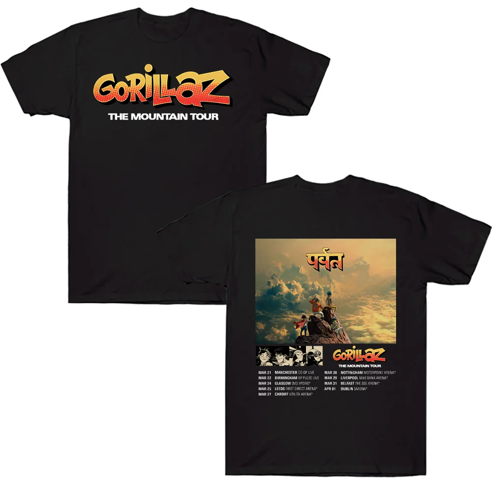 تي شيرتات قطن الغوريلاز جولة الجبل التي شيرت شارع الموسيقى الفرقة الشرير الصخرة Y2K المحملة للجنسين الصيف عالية الجودة ملابس كاجوال #1