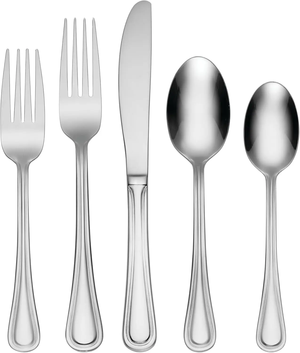 

62-Piece Flatware Set for 8 - Stainless Steel Silverware with Mirror Finish, Includes Serving Set