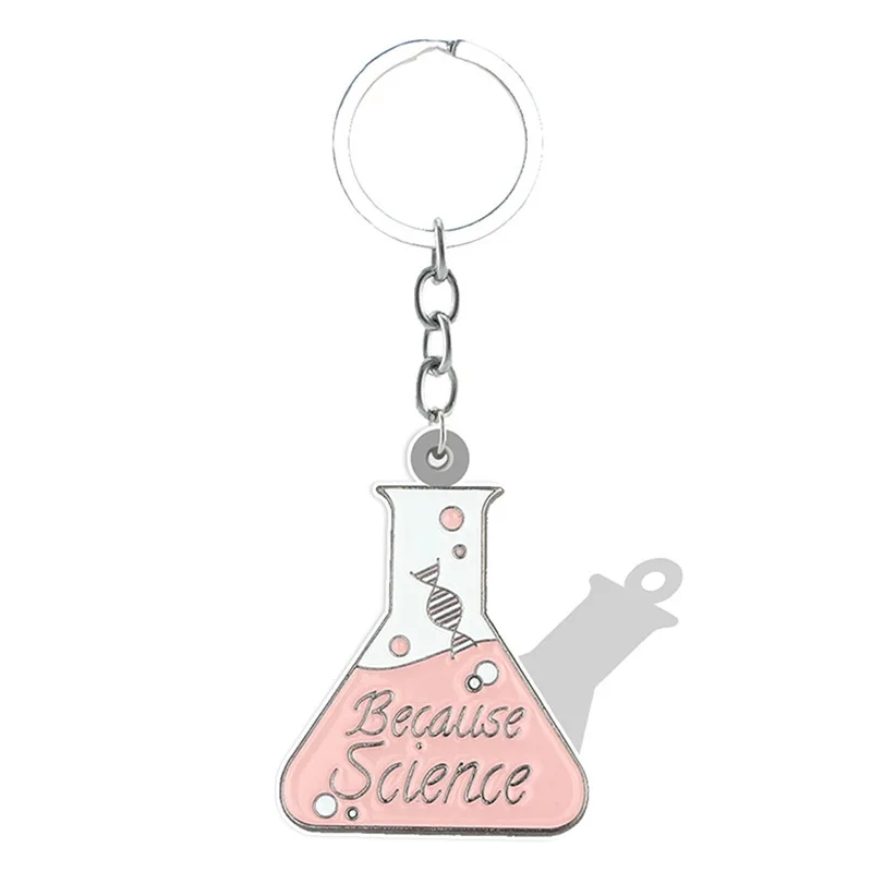 New Creative Chemical Mathematics Element Key Chain Beaker Measuring Cup Equipment Acrylic Pendant Funny Gift for Science Lovers