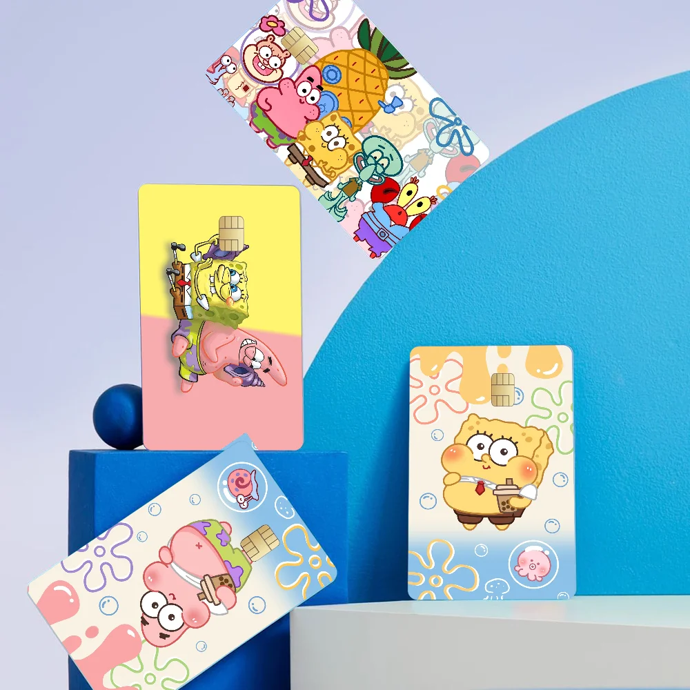 Sponge-Bobs FaceAnime Spend Or Save Funny Shell On Off Ultra Thin No Fade Sticker Skin Cover Film für Debit Credit Card
