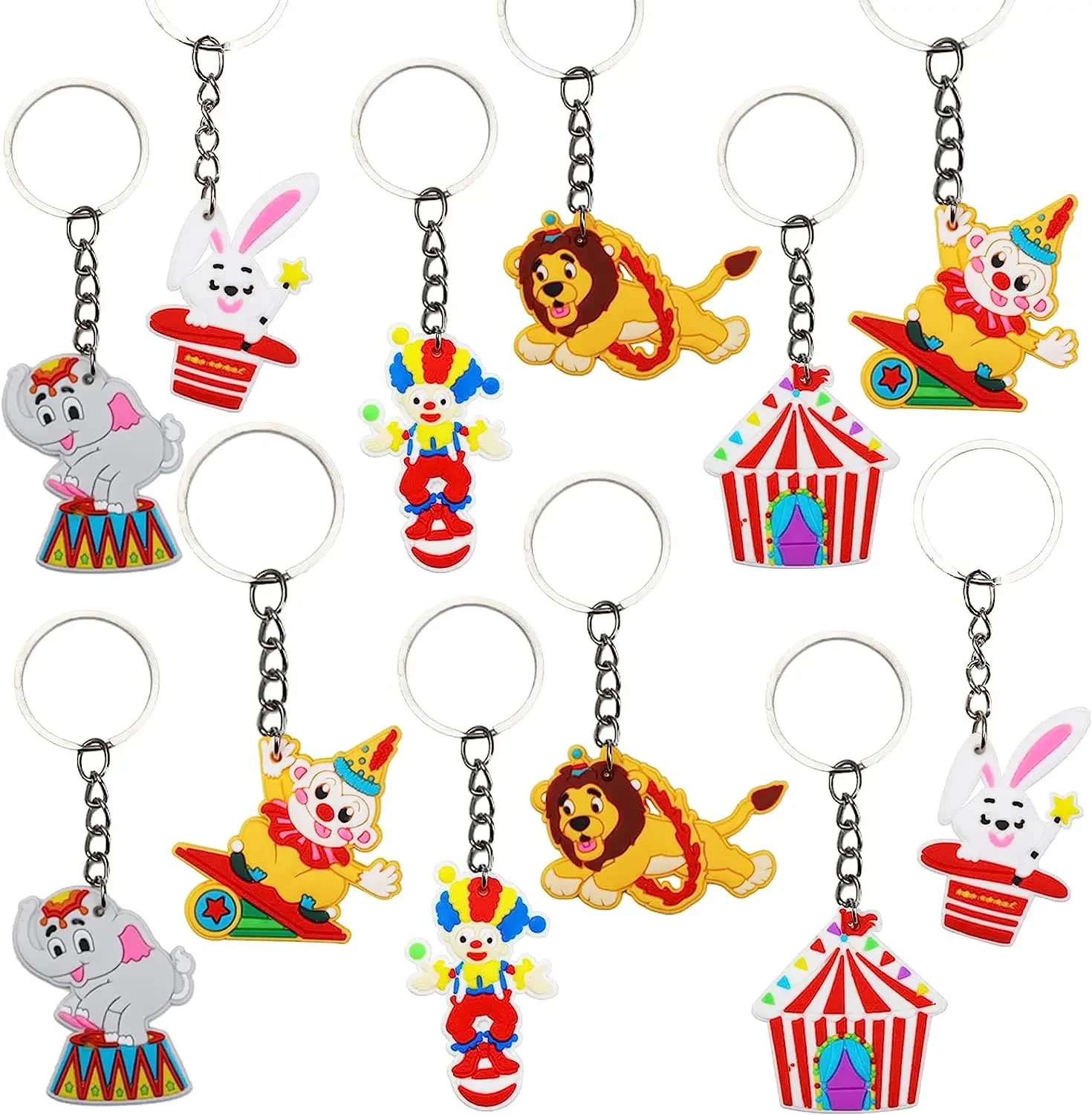 

Fangleland Circus Party Favors 24pcs Circus Keychains for Kids Carnival Clown Theme Birthday Party Decoration Supplies Gifts