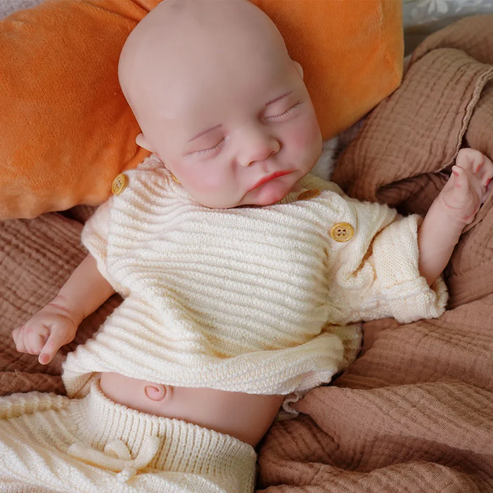 Heilende Silikon-Reborn-Babypuppe Mädchen 17,32 Zoll Kuschelige Waschbare Puppe zur Unterstützung bei Depression & Einsamkeit Sammlerstück