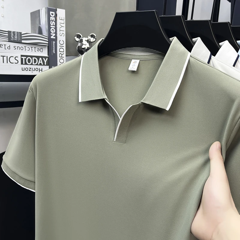 Herren Kurzarm Poloshirts Klassische Passform Lässige T-Shirts mit Kragen Weiche Bequeme Modische Oberteile für Männer Geeignet für Golf und Business – Detail 13