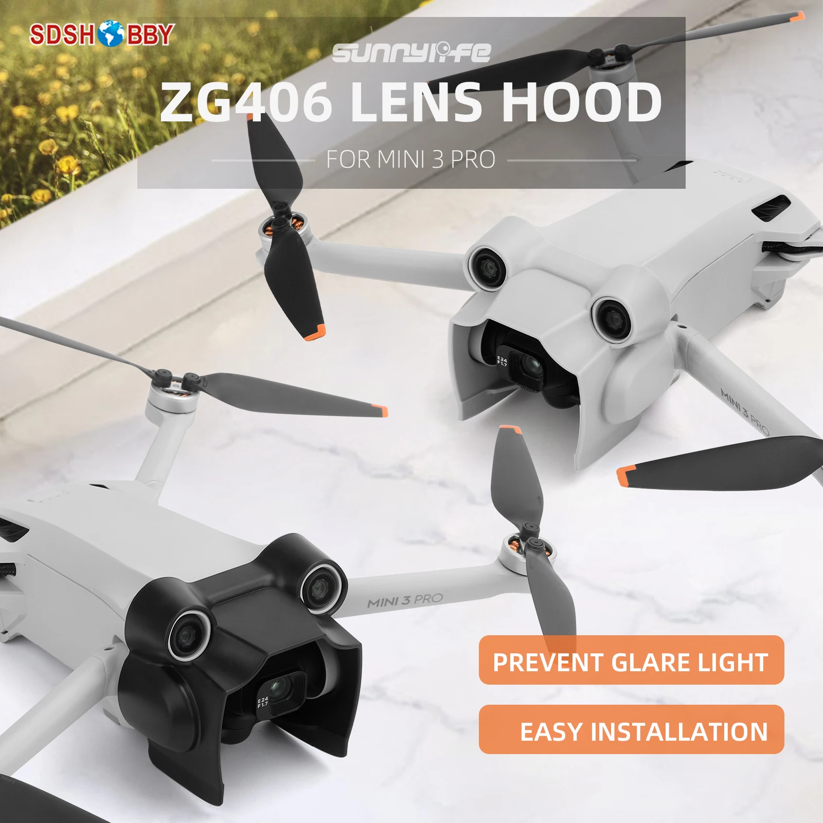 Sunnylife ZG406 Lens Hood Anti-glare Cover Gimbal Protective Cap Drone Accessories for Mini 3 Pro