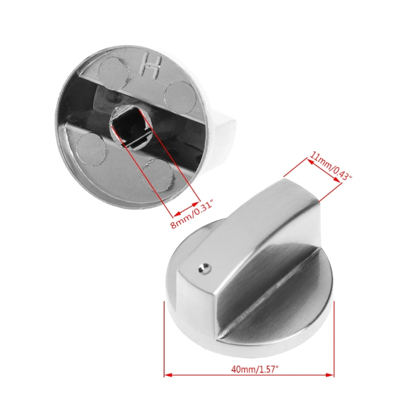 2Pcs Universal Cooker Oven Gas Stove Control Knob Replacement Metal