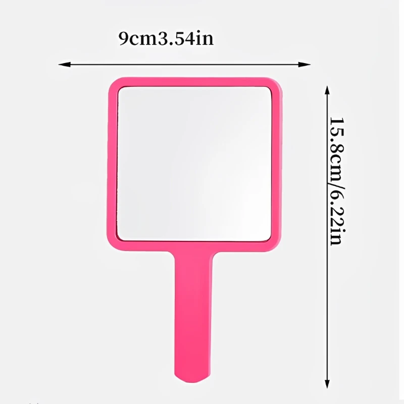 Eyelash Extension Handheld Makeup Mirror Square Vanity Mirror with Plastic Handle Hand High Definition Mirror Beauty Accessories