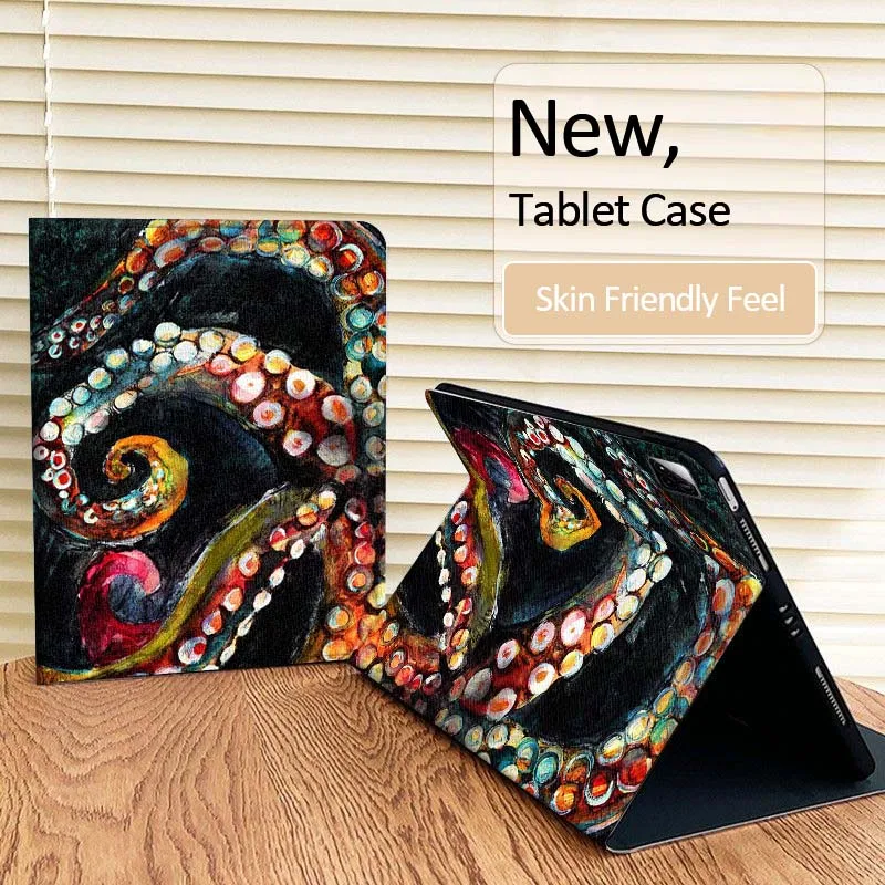 

Colorful Octopus Tentacle Art For Xiaomi Redmi Mi Pad 2 4 5 6 6s 7 8 11 12.5 12.4 11.2 8.7 SE Pro Plus Max Cover Tablet Case