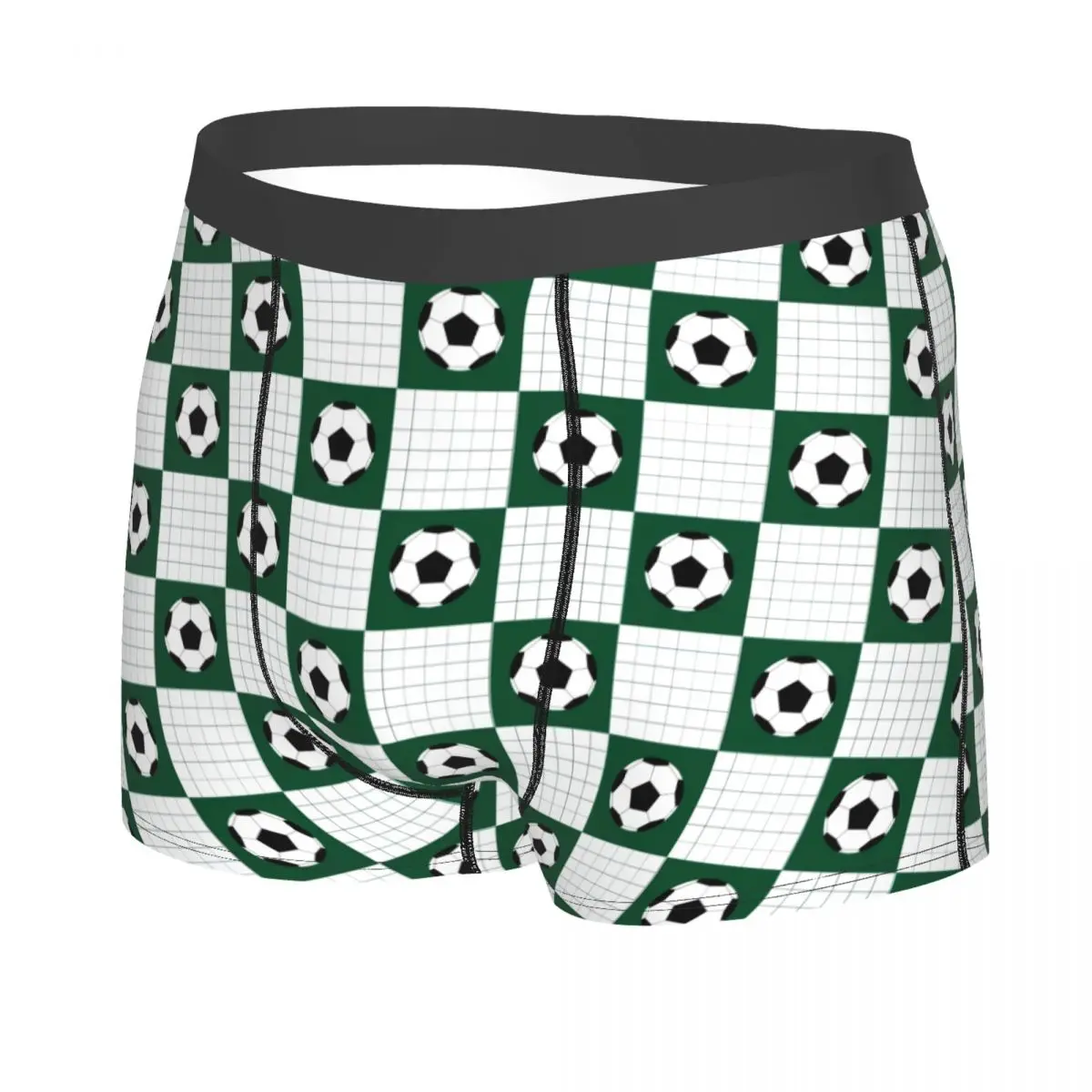 Custom Football Ball Green White Chess Board Boxers Shorts Men Sports Lover Soccer Balls Briefs Underwear Cool Underpants