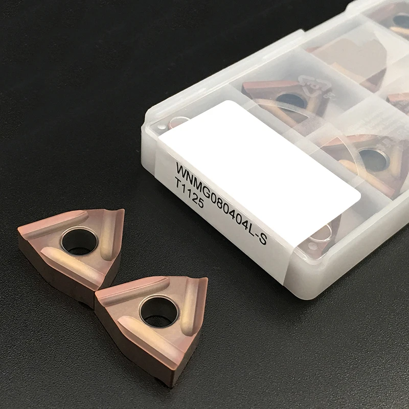 Herramienta de torneado externo, insertos de carburo de alta calidad, WNMG080404 L S T1125, WNMG 080404, herramientas de torno CNC para acero inoxidable, 10 piezas