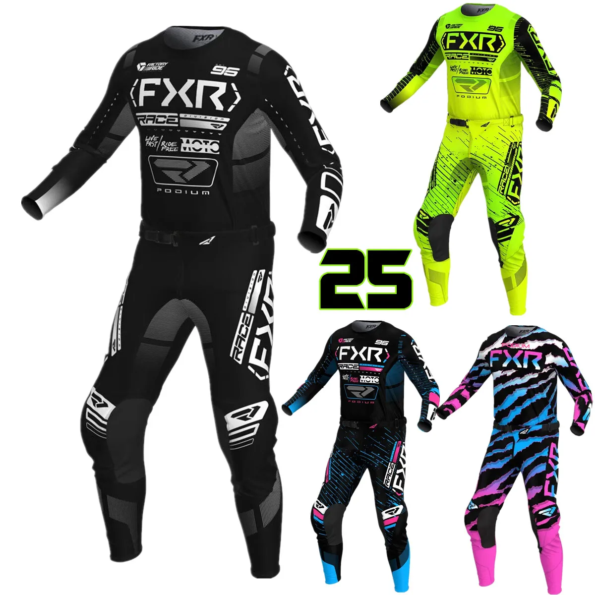 2025 Podium FXR MX Gear Set Off Road Motorcycle Jersey Set Motocross Combo Dirt Bike Suit Moto Kit