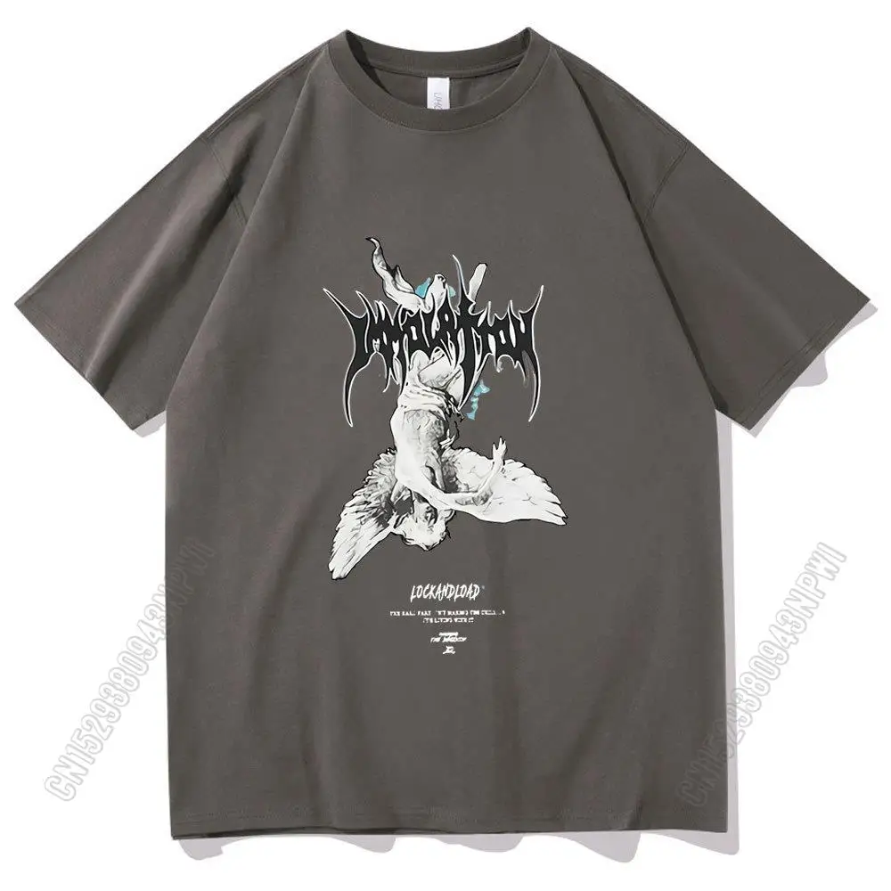 Super Personality Men Women Hip Hop Style T-Shirt Fallen Angel Cotton Tshirt Streetwear T Shirts Couples Tee Harajuku Tops